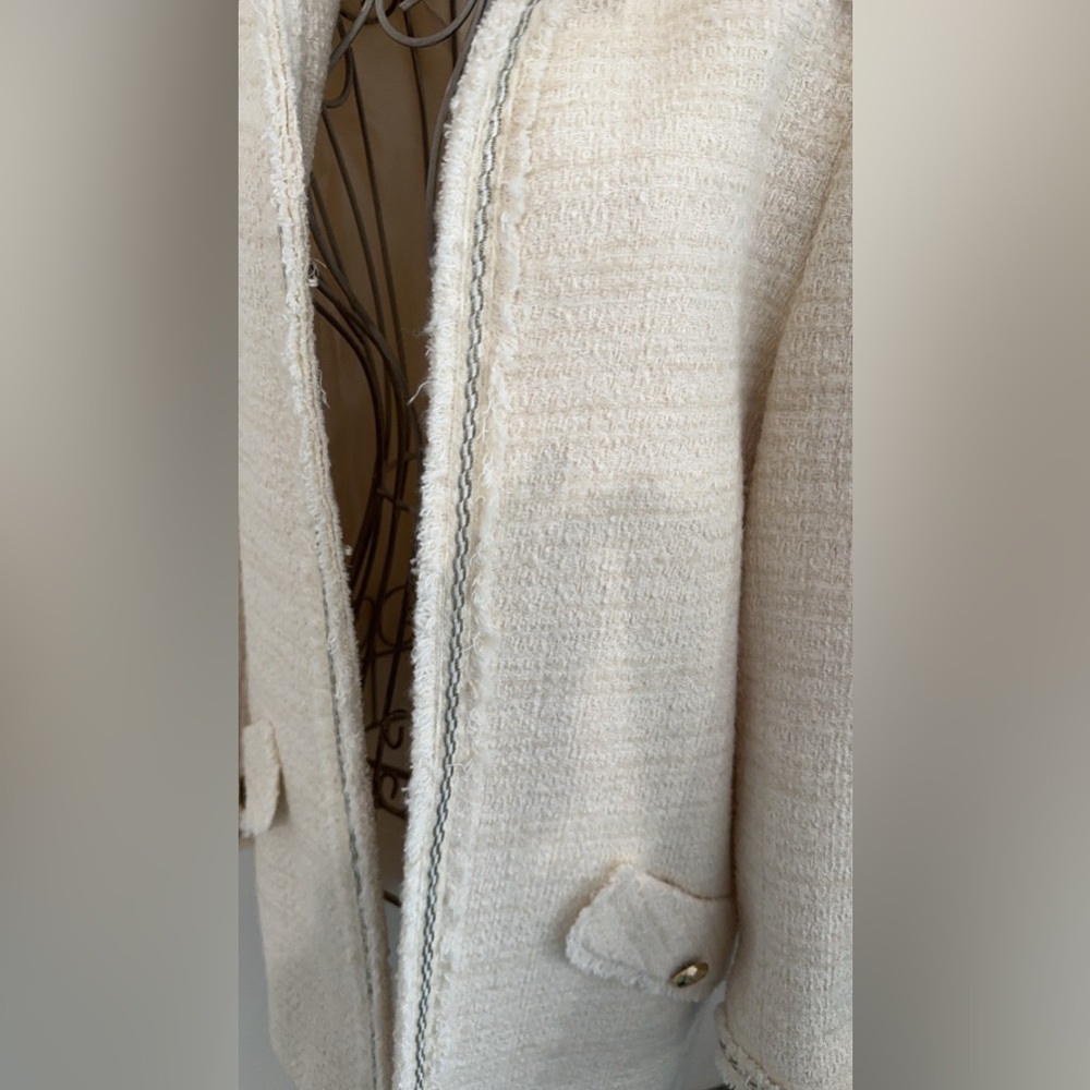 Zara Basic Tweed Mid Length Jacket - image 4